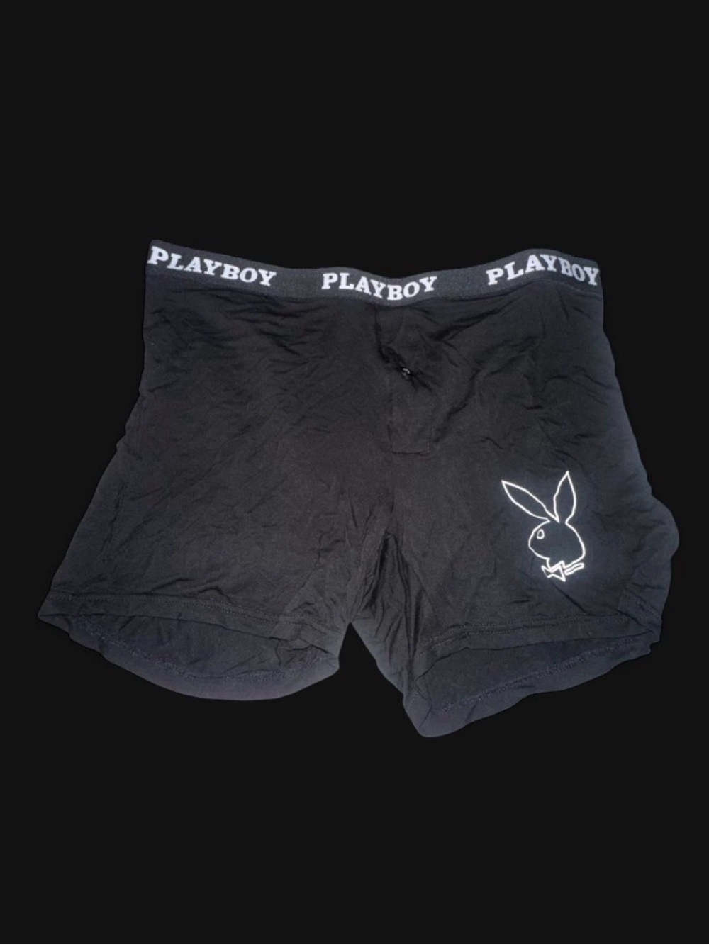 PLAYBOY Women’s Black Logo Boxer Shorts